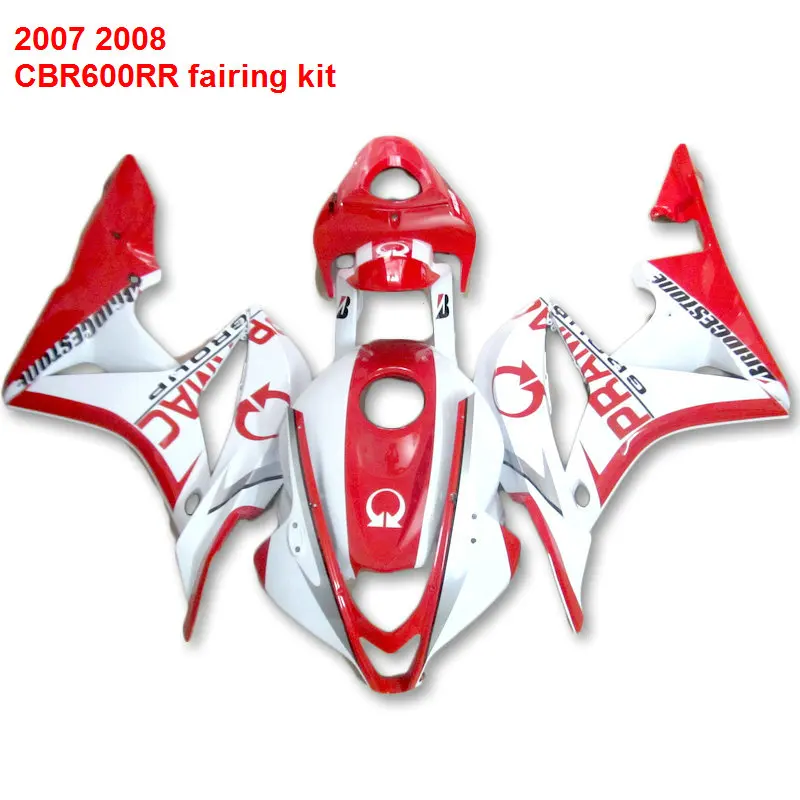 Для HONDA CBR 600RR 07 08 2007(красный+ белый) Инжектор обтекатели ABS обтекатель комплект/x03