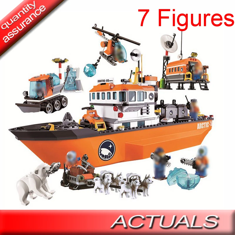 

BELA 10443 760 Pcs City Arctic Icebreaker Ship Ice Breaker Building Block Toy DIY Assembled Bricks Compatible with Lego 60062