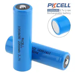 Pkcell 2 шт. ICR 18650 3,7 В 2200 мАч литий-ионный Перезаряжаемые Батарея с предохранительный клапан для электрического нагревательного Костюмы