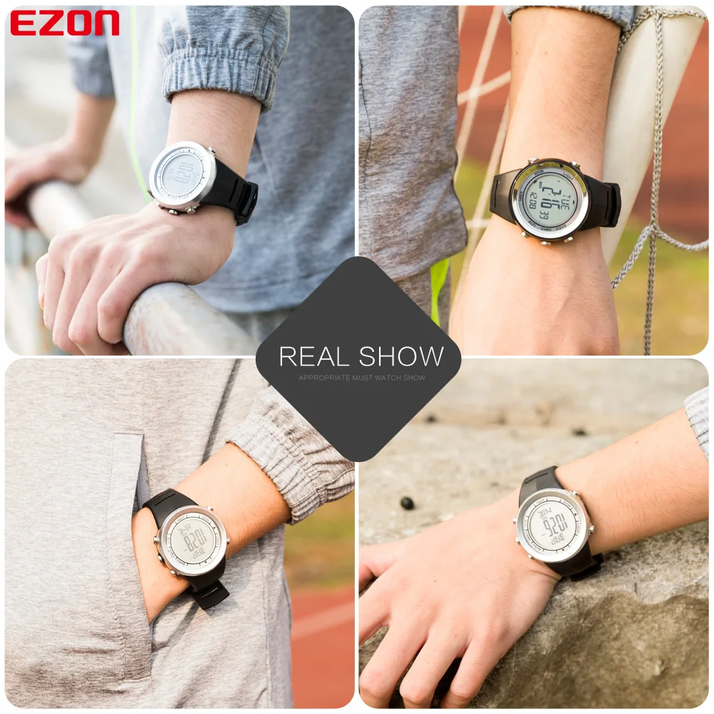 EZON H009 модные спортивные часы походные для альпинизма мужские цифровые альтиметр