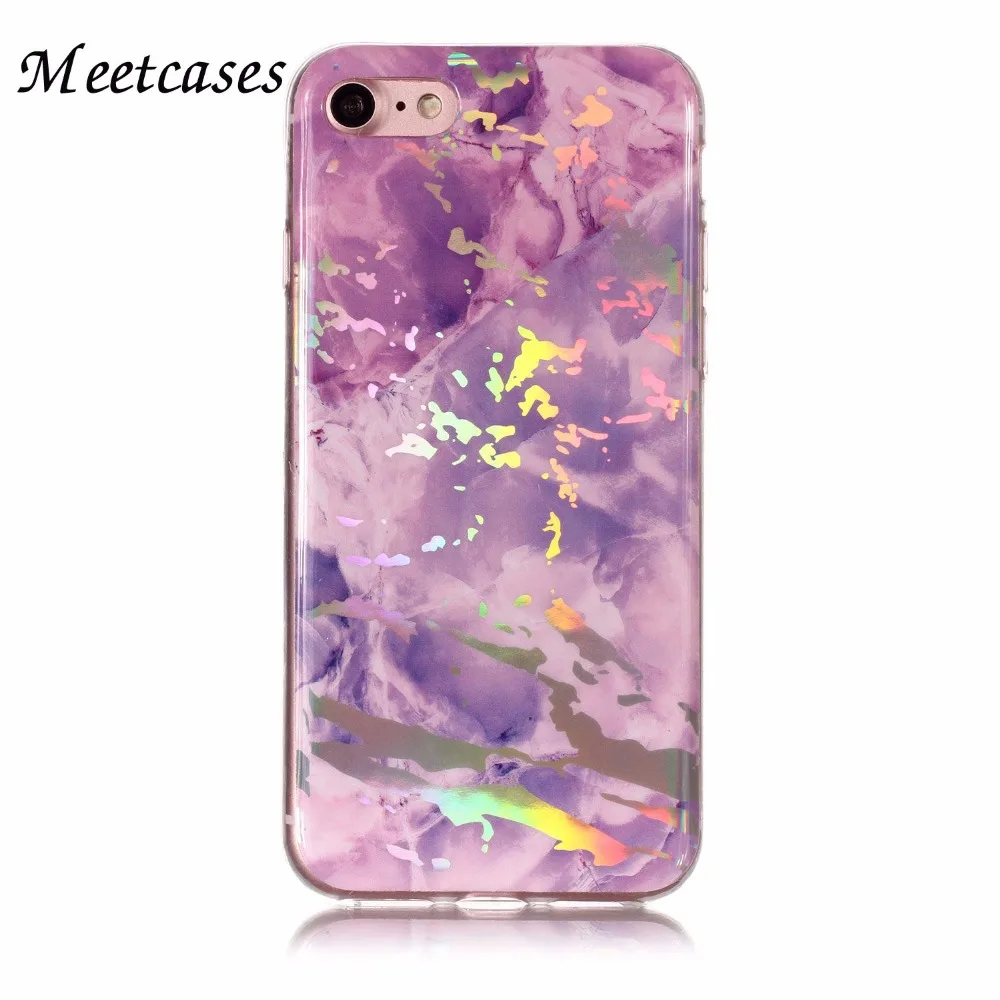 Meetcases фиолетовый holo мраморный телефонные чехлы для Iphone X TPU Мягкий материал Новое
