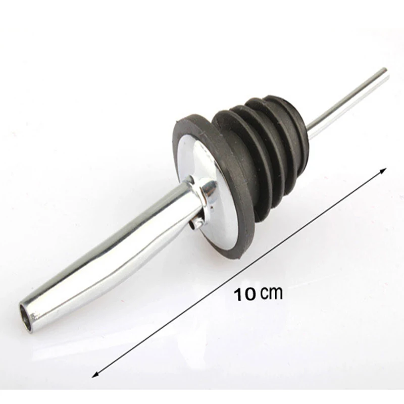 

Wine Bottle Stopper Liquor Pourer Stainless Steel Free Flow Wine Bottle Pour Spout Rubber Stopper