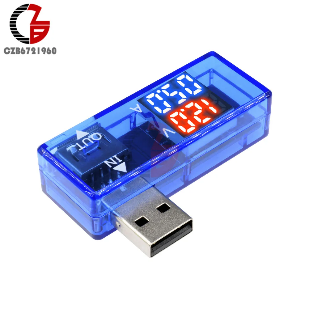 5 в 12 В двойной дисплей светодиодный USB тестер цифровой вольтметр Амперметр