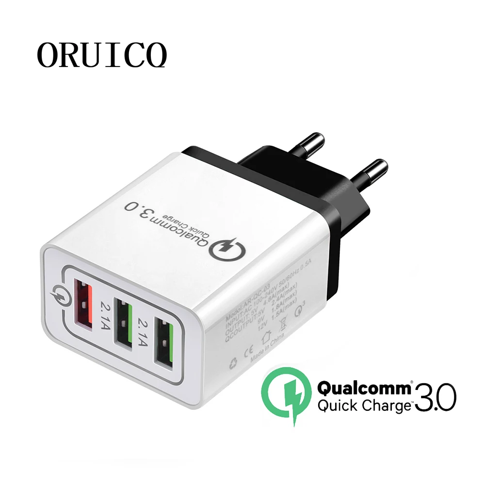 3 Порты Quick Charge 3,0 стены быстро Зарядное устройство адаптер Micro USB быстрой синхронизации данных Зарядное устройство кабель для samsung Xiaomi huawei мобильный телефон