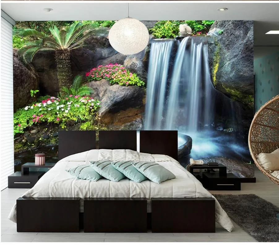 На заказ любой размер 3D красивый пейзаж водопад обои 3d фрески обои для гостиной 3d обои