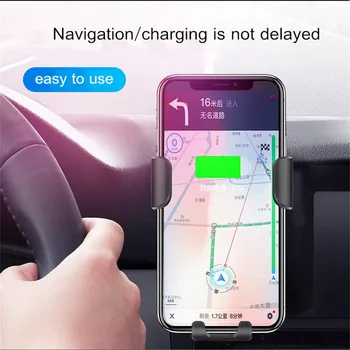 ワイヤレス車の充電器チー高速ワイヤレス充電車マウント重力リンケージ空気ベント電話ホルダー × p40 2019