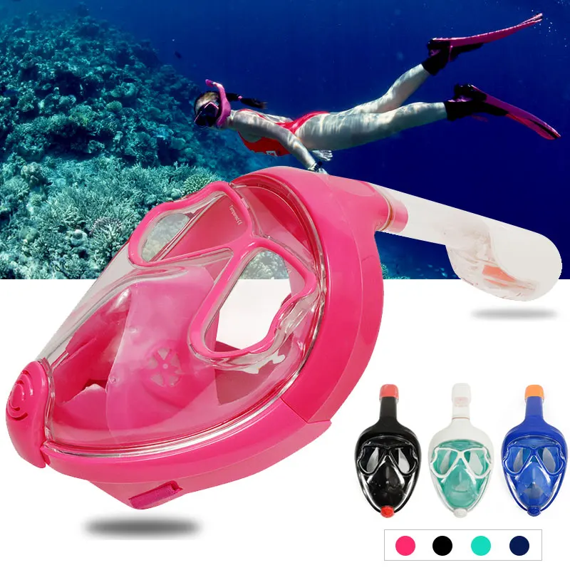 

Upgraded Full Face Snorkel Diving Mask Anti Fog Breathing Underwater Swimming Scuba Mask for Near-sighted Children Adults