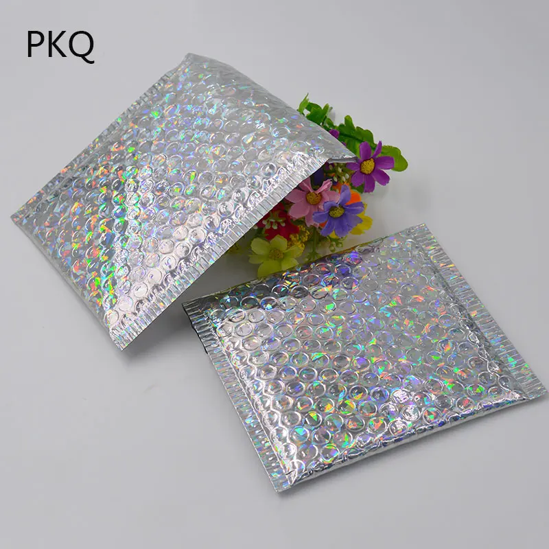 10 шт./лот 15x13 см/23x30 см Серебряный лазер пузырь конверт мешок пузырчатая Упаковка