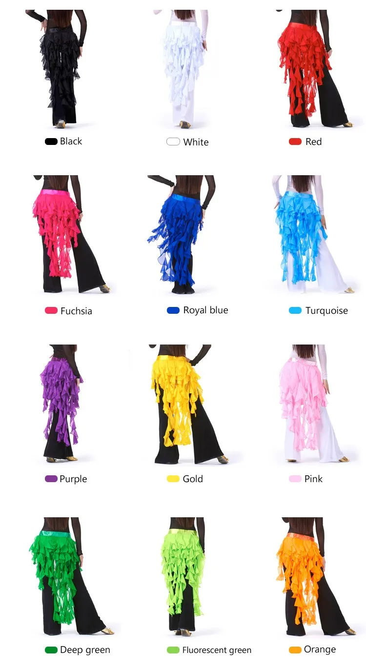 Дешевые 13 Цветов живота Одежда для танцев шифоновая юбка для практики регулируемой посадки завернутый юбка Для женщин танец живота хип шарф