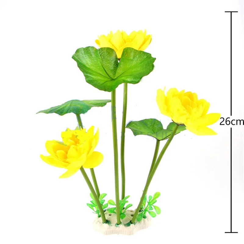 ПВХ Лотос воды растения Зеленый Искусственный Имитация защитные материалы ламинария для аквариума аксессуары украшения - Цвет: Yellow