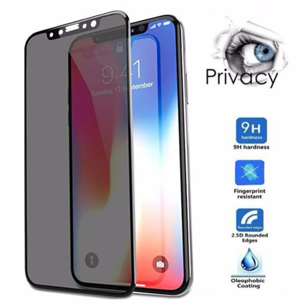 Screen Protector For iPhone X XR XS MAX Privacy Anti