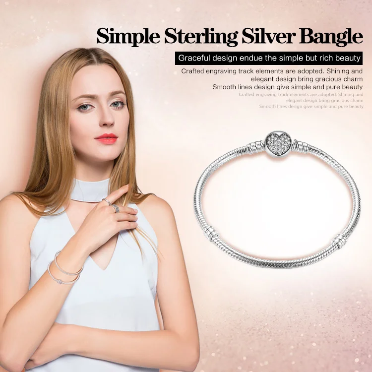 Sterling Silver Bangle Chain Bracelet Original 925 Chain Bracelet