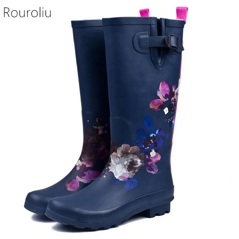 blue floral boots