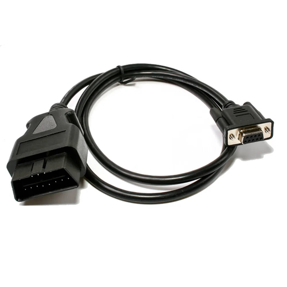 OBD 2 16 Pin удлинитель под прямым углом Кабель переходника OBD2 16pin штекер к DB9 RS232 серийный высокое качество все