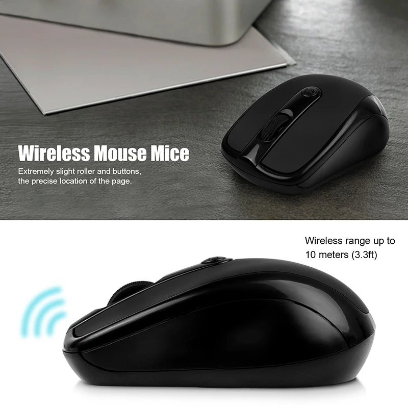 POWSTRO Mini Small USB Wireless Mouse Optical 1000 DPI Wireless Mice With USB Dongle for Tablet Laptop Notebook PC