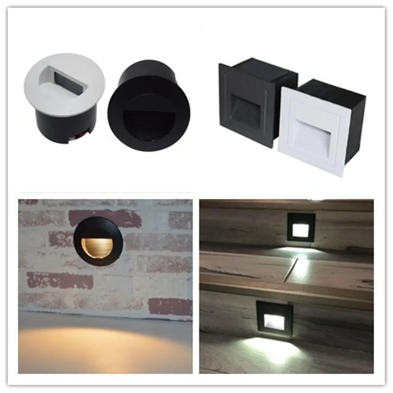 Kenlux Led stair light recessed step lights 3W&5W square & round AC85-265V outdoor & indoor waterproof fashion wall corner lamp