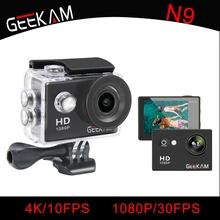GEEKAM Waterproof WIFI N9 Sports Camera Travel Kit Action DV 1080P Full HD 2″ inch Screen High Quality Cam Set With 1Pcs Battery