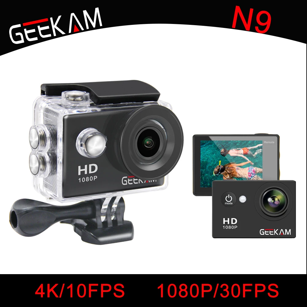 GEEKAM Waterproof WIFI N9 Sports Camera Travel Kit Action DV 1080P Full HD 2