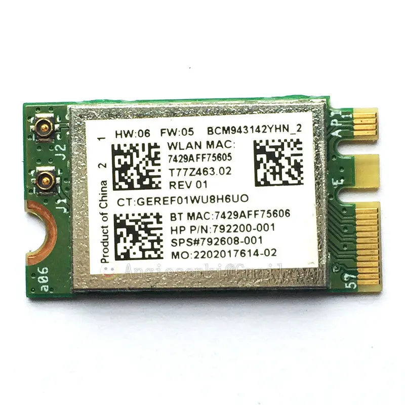 BCM943142Y 792200-001 M.2 NGFF WiFi WLAN карта+ Bluetooth 4,0 для hp Broadcom ENVY M6-P M6-P113DX 802.11bgn