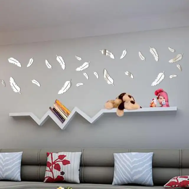 12 pcs acrylic dticker gaya diy jam dinding cermin dekoratif