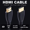 Cable Vidéo Plaqué Or 3D Compatible HDMI, Câbles Haute Vitesse pour TV HD