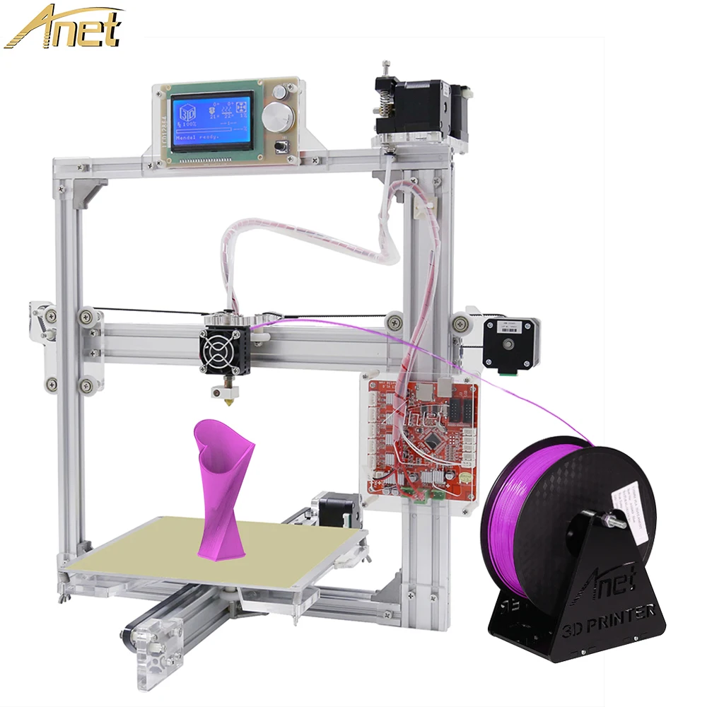 

Anet A2 3D Printer Aluminium Metal DIY 3D Printer Kit LCD12864 220*220*270mm Three dimensions Printers with 0.5kg Filament Free