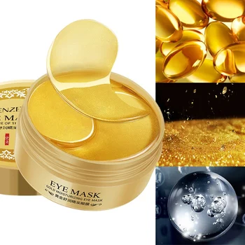 

24K Gold Collagen Natural Eye Masks Gel Eye Patches 60pcs For Sleep Face Masks Remover Eye Bag Patch Eyes Care dropship support