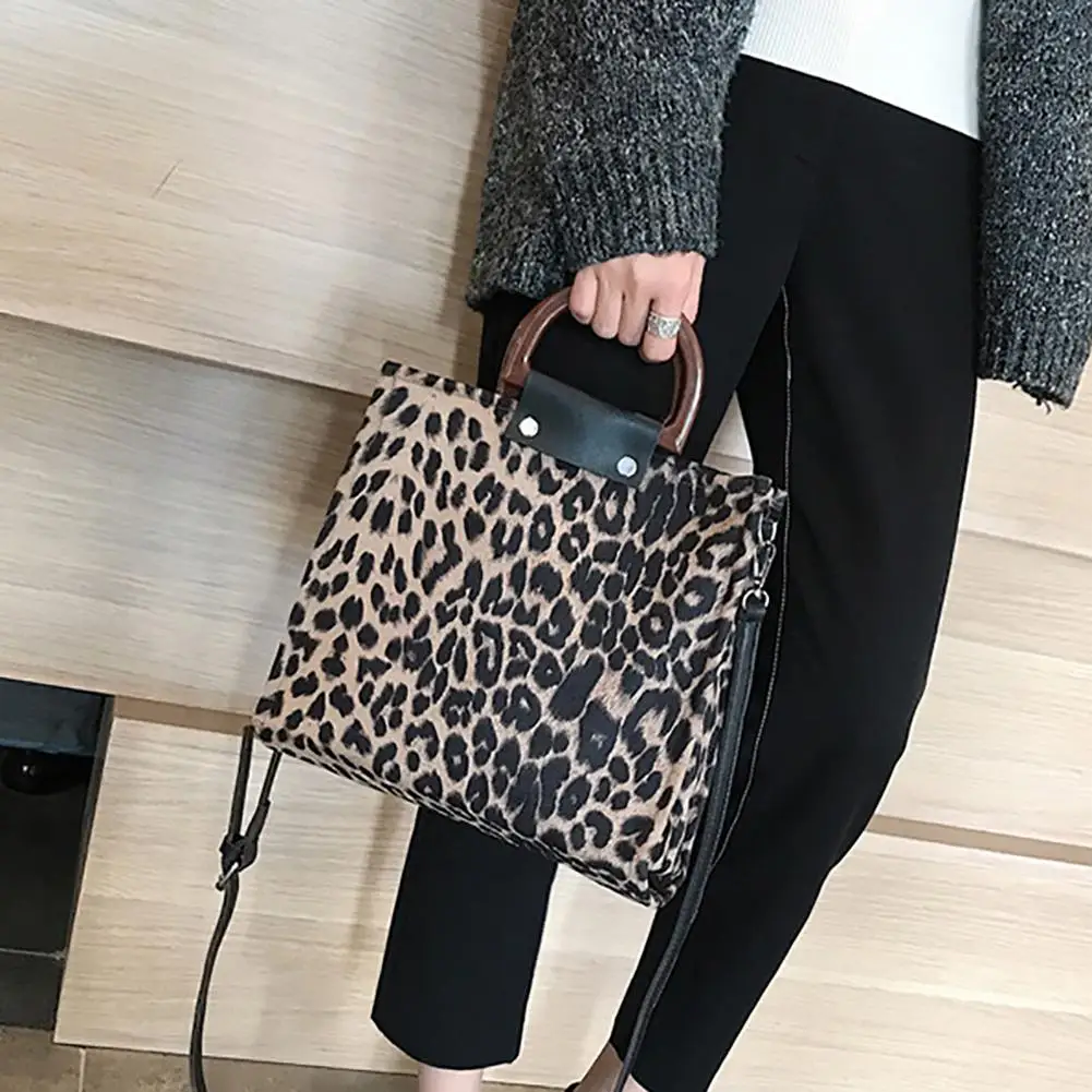 

Vintage Leopard Print Square Large Capacity Women Buckle Handbag Shoulder Bag Cross Body Bags For Women Handbags
