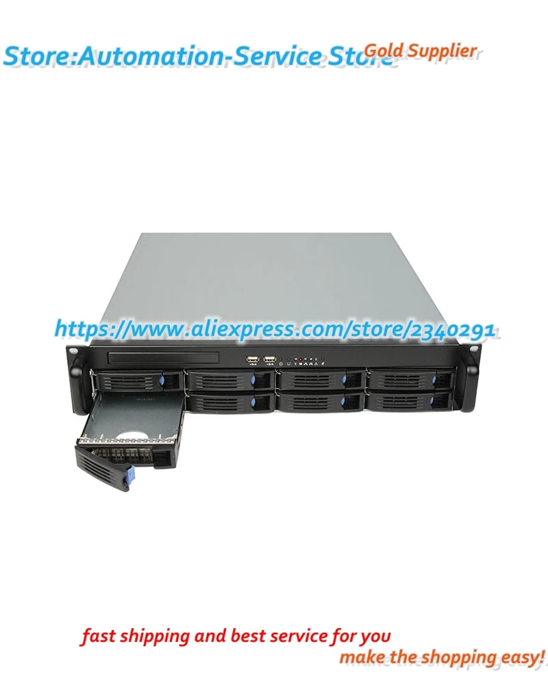 2U R248-8 шасси 8 диск Горячая втулка шасси случае сервер ультра короткая поддержка материнская плата itx PC блок питания