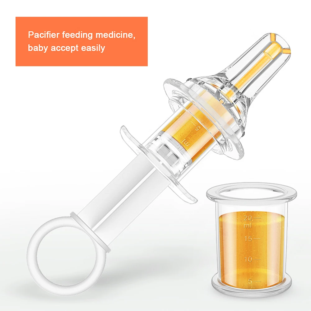 

2pc transparent Medicine Needle Feeder Medicine Dropper Dispenser Pacifier Feeding Squeeze Liquid Silicone Pacifier for Kids