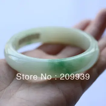 

huij 00389 Certified Natural A Green Old Jadeite Jade Chinese Carved Bangle Bracelet