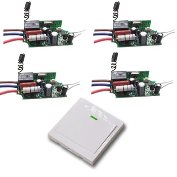 

2017 New AC 220V Wireless Remote Control Switch with Manual Button 4 pcs Receivers + 1pcs Wall Transmitter Smart Home