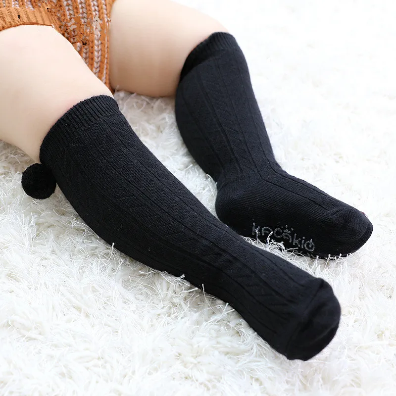 baby knee high pom pom socks