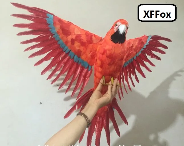 

big real life wings parrot model foam&feather simulation red parrot bird gift about 45x60cm xf0290