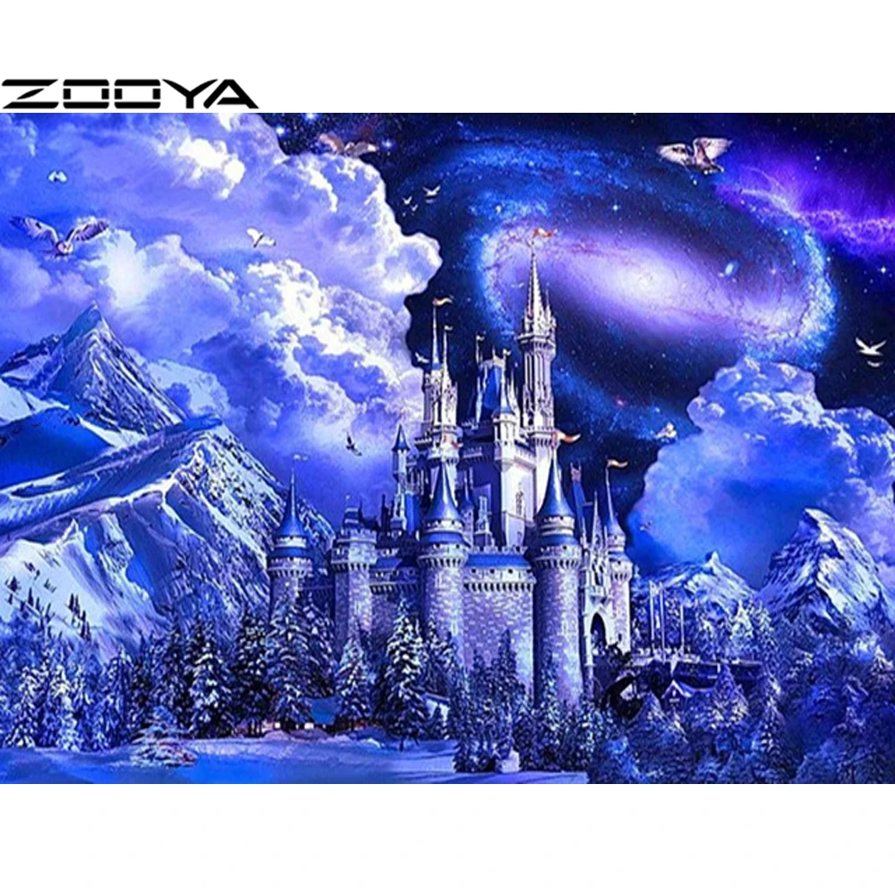 ZOOYA 5D DIY Diamond Painting Cross-Stitch Kits Embroidery Rhinestone Dream Castle Mosaic Pictures Gifts R1219 | Дом и сад
