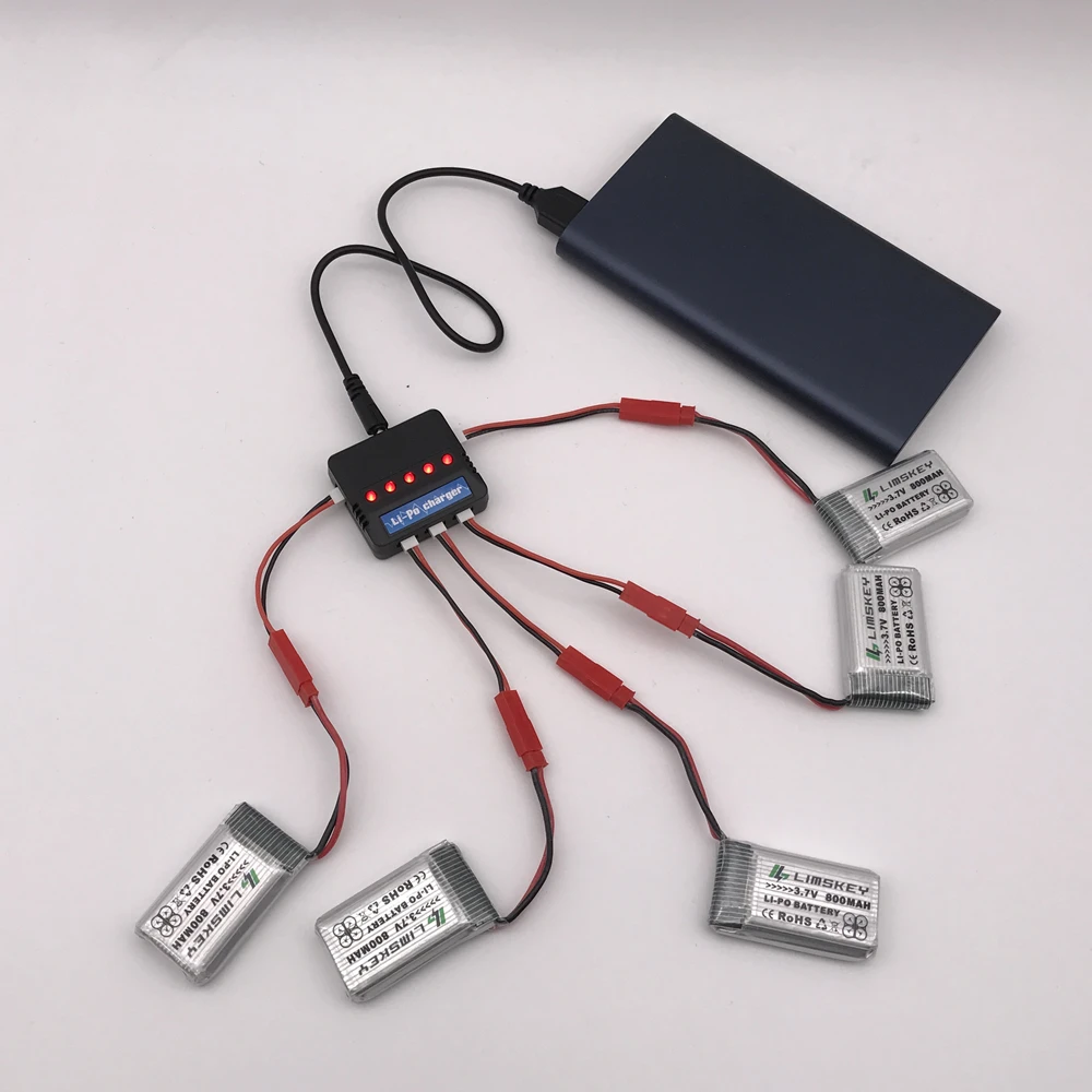 5 шт. RC Дрон Lipo батарея JST 902540 3,7 в 800 мАч Lipo 1S батарея с USB зарядное устройство набор для MJX x400 X300C X800 Запчасти для квадрокоптера