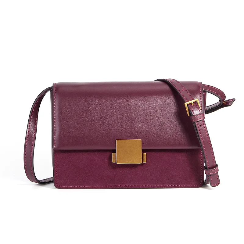 

Nesitu New High Quality Luxury Brown Green Red Black Split Leather Cute Small Women Messenger Bags For Girl Shoulder Bags #M185