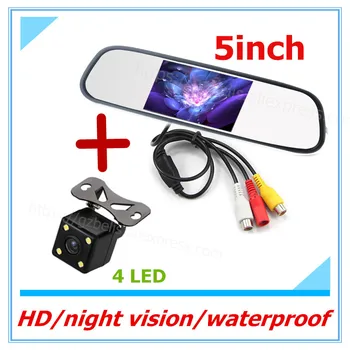 

Free shipping parking assistance 2 in 1 5 inch Digital LCD Mirror Car Parking Rearview Mirror + Car Parking Rear view Camera