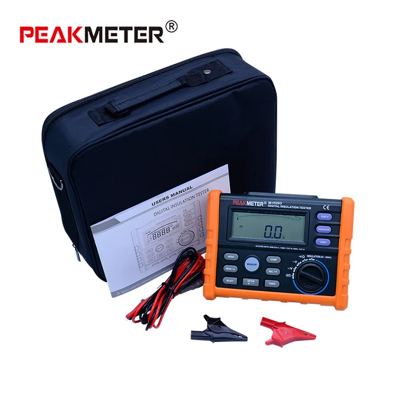 PEAKMETER аналоговый и цифровой тестер сопротивления изоляции 1000 в MS5203 метр 0 01 ~ 10 г Ом