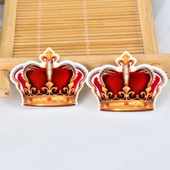 

Flatback Resin Planar Cartoon Crown Resin Cabochon DIY Hairbow Decoration Crafts Gift 1.2inch 50pcs RET792