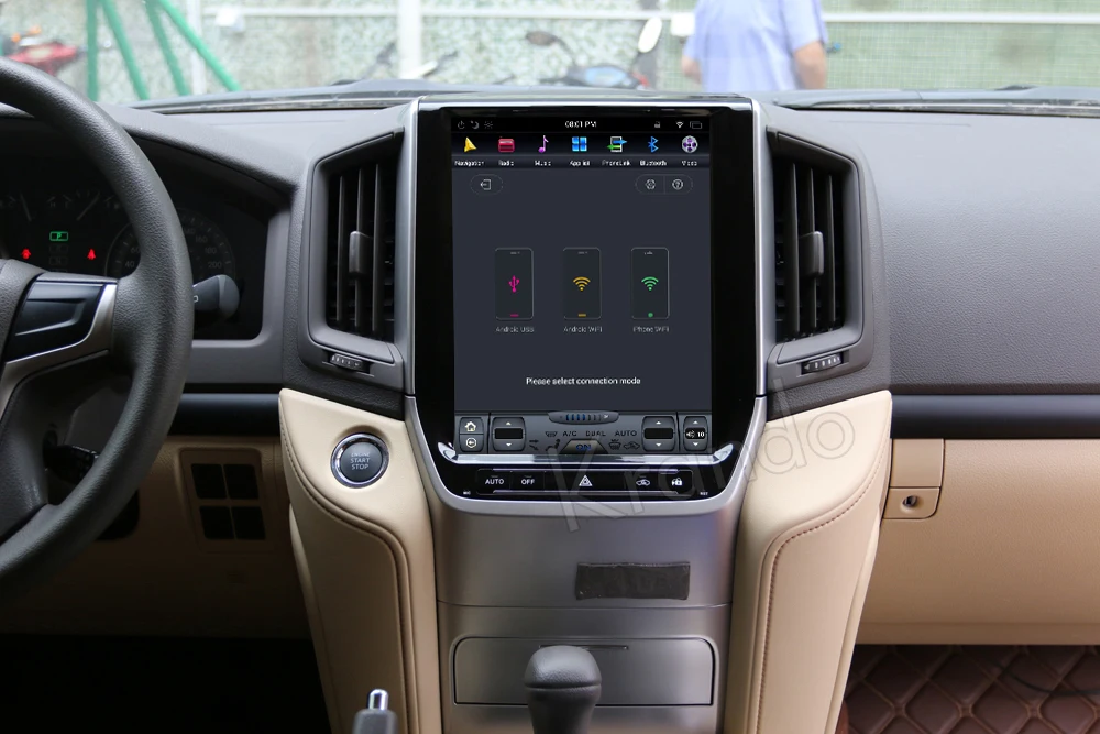 Perfect Krando Android 8.1 12.1" Vertical screen car audio radio player for Toyota Land Cruiser 2016+ GPS navigation with bluetooth 5