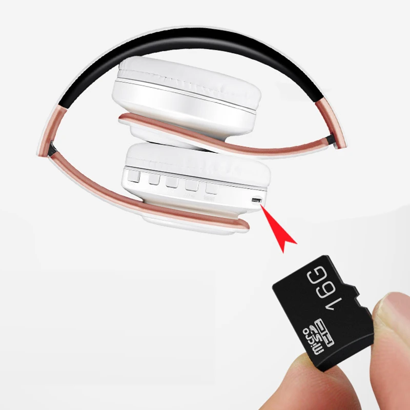 Беспроводные Bluetooth наушники складные регулируемые с микрофоном поддержка FM