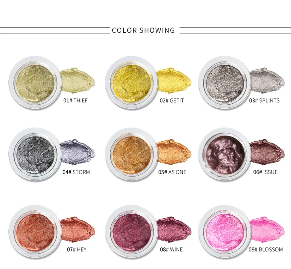 25 цветов Qibest одиночные желейные тени для век гель макияж металлик хайлайт водонепроницаемый длительный блеск Тени для век Крем косметика
