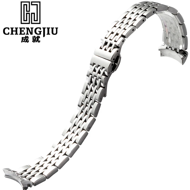 

Men 19mm Watch Strap For Tissot 1853 T41 Lelocle Watches Stainless Steel Watch Band Bracelet Male Butterfly Buckle Watchband