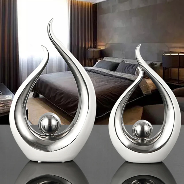 Aliexpress Home Decor Rushed Porcelain Decorative Home Decor Rushed Porcelain Decorative Plated White Ceramic Ornaments Crafts Sculpture Abstract Modern Style