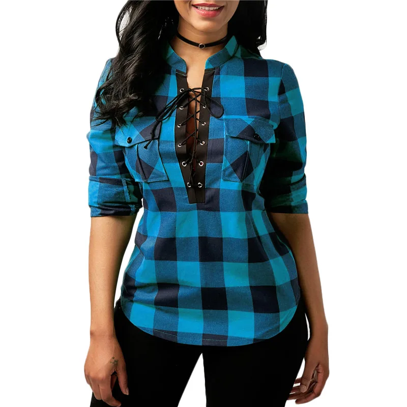 

Sexy Blouse Shirt Women Fashion Womens Tops And Blouses Plaid Vintage Elegant Harajuku Clothes Blusa Feminina Plus Size 4XL 5XL