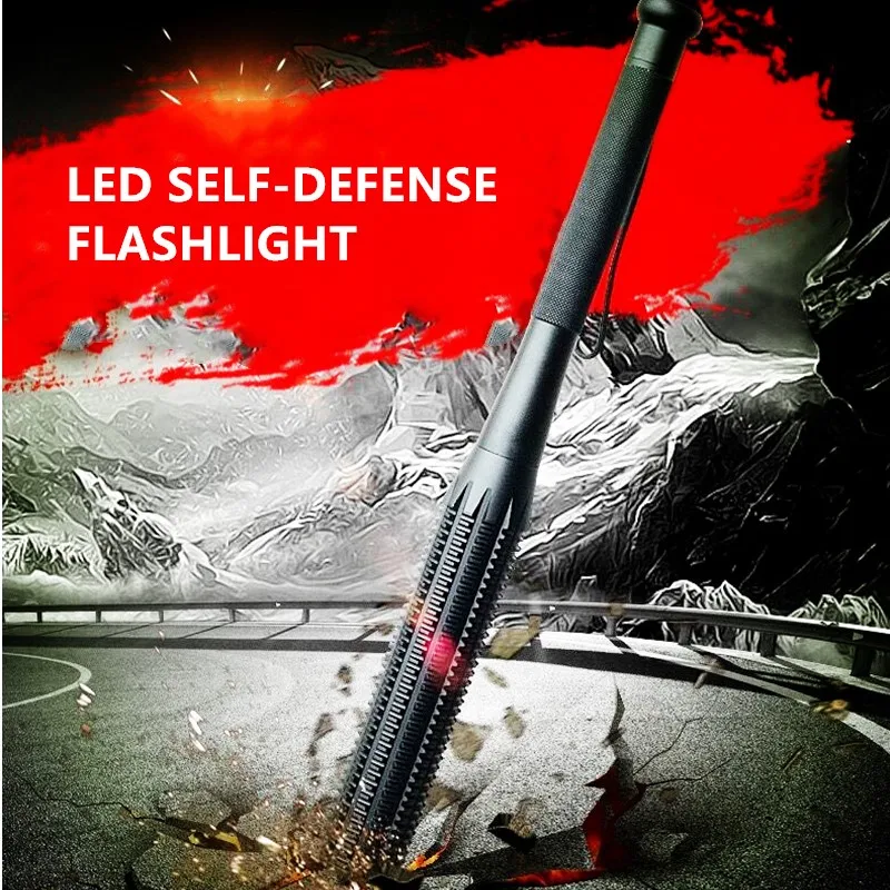 

Baseball Bat LED Flashlight for Security and Self Defense XML T6 Ultra Bright 4000Lumens Baton Torch use 4*AA battery