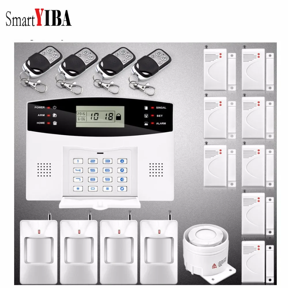 

SmartYIBA Multi Defense Zones GSM Alarm System Wireless Alarma With Remote Controller Motion Detection Door Magnetic Alarm Kits