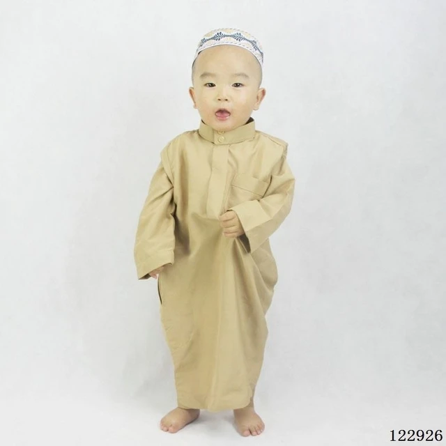 Boys Muslim Abaya Kids Kaftan Islamic Clothing Dubai Jubba Thobe Arab