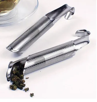 

Stainless Steel Pipe Design Strainer Tea Infuser Touch Feel Good Holder Tool Tea Spoon Infuser Filter 100pcs/lot
